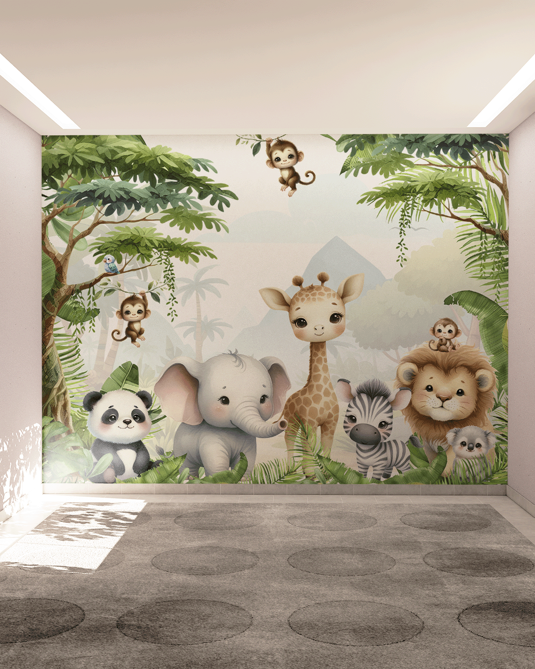 Papel de Parede Animais da selva bebê