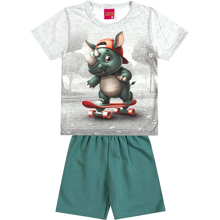Conjunto Infantil Menino Rinoceronte Estampa Kyly