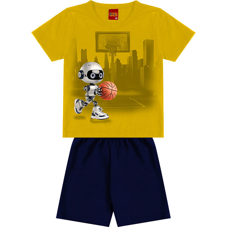 Conjunto Infantil Menino Robot Estampa Kyly