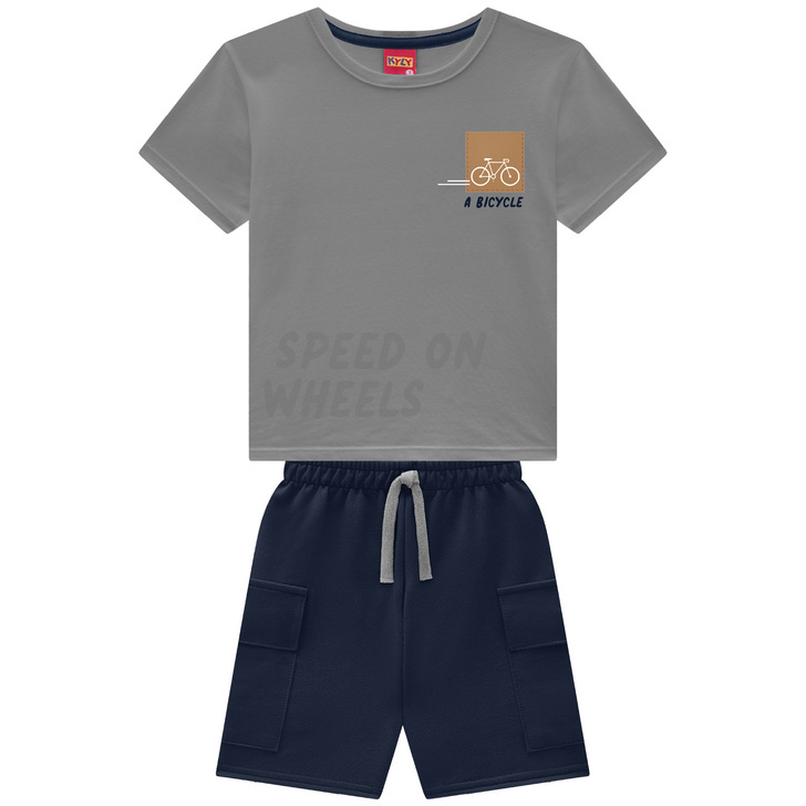 Conjunto Infantil Menino em Algodão Bicycle Kyly